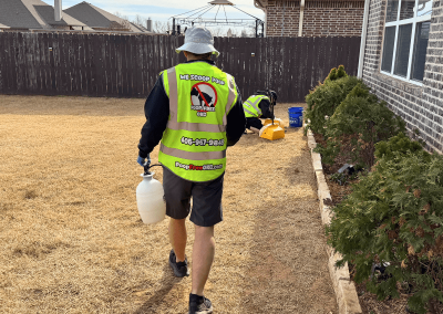 Dog yard deodorizer application by Poop Free OKC in Yukon OK.